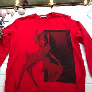 2017 Givenchy X Disney red Bambi sweater. UNISEX